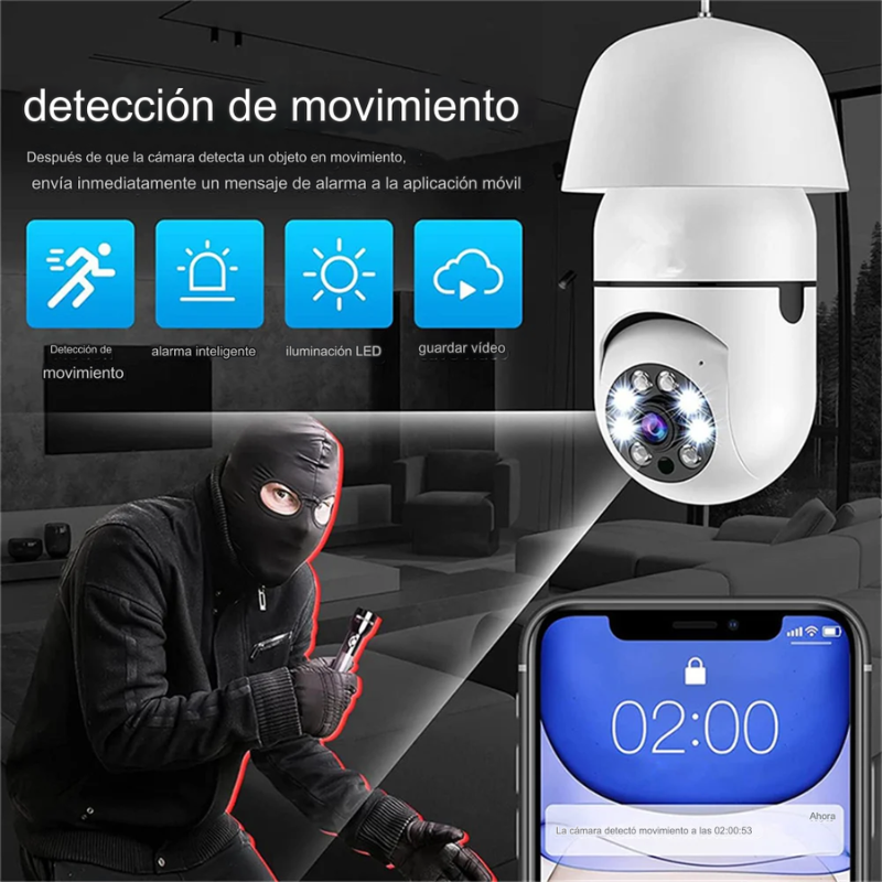 CAMARA DE VIGILANCIA 360° BOMBILLO LIGTPRO®  | ENVIO GRATIS